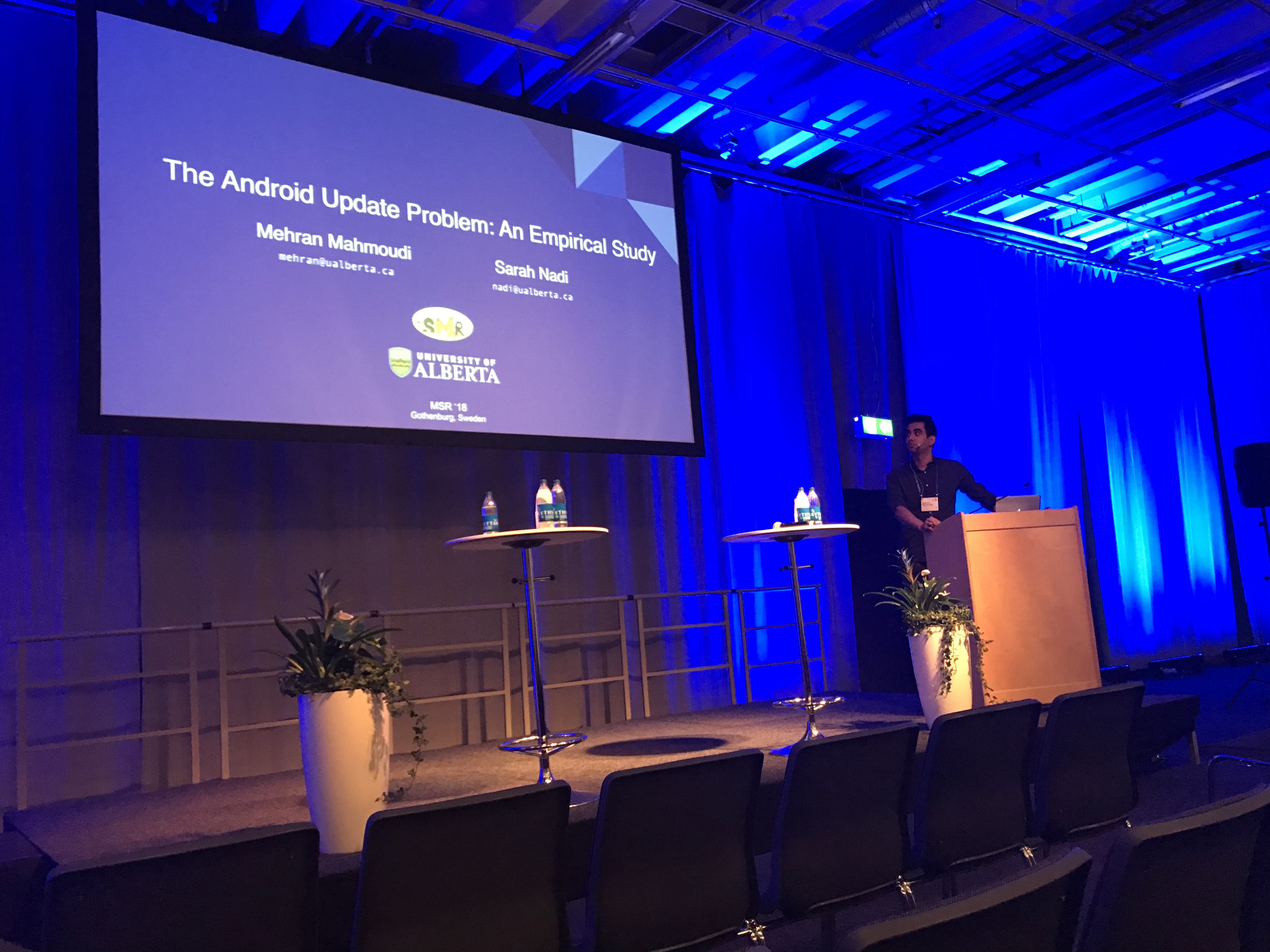 Mehran's MSR '18 presentation in Gothenburg, Sweden
